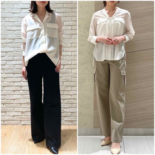  theory 今季新作　エアリーシャツ　ポケットブラウス　アイボリー