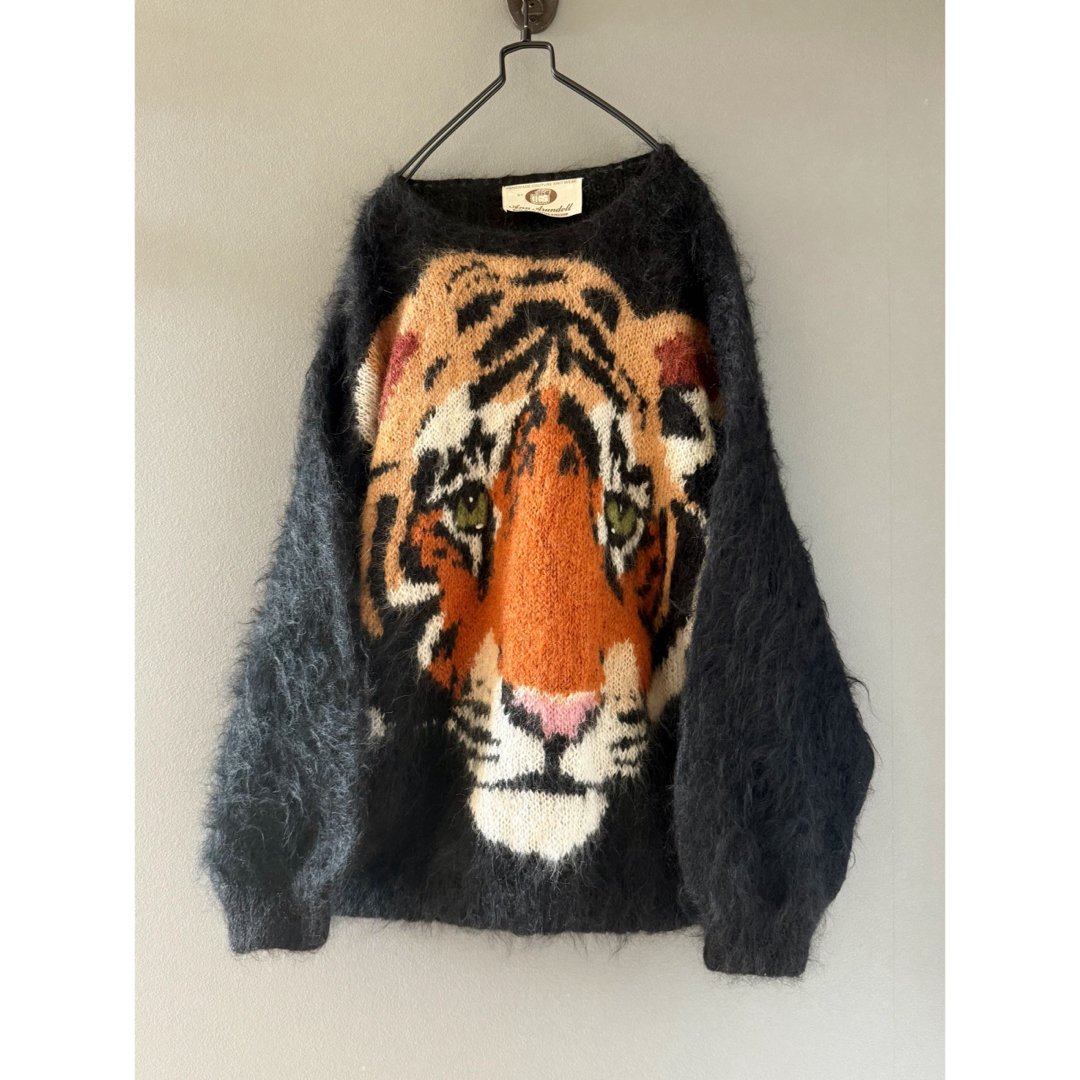 古着 ビンテージ イギリス 60s タイガー 虎 寅 ニット セーター モヘア