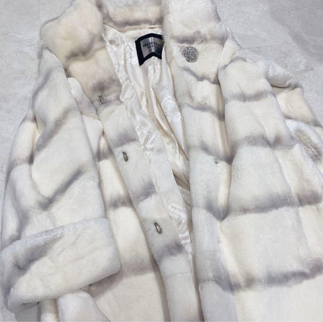お値下げ！Mala mati ミンクロングコート白ホワイトほぼ未使用超美品